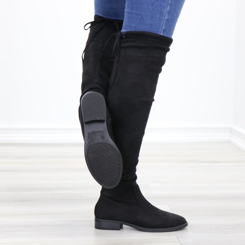 Sexy Over The Knee Boots With Lace Up Back - Picture 6 of 13